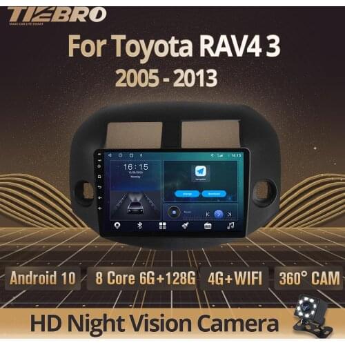 TIEBRO 2 Din Android 10.0 Car Radio For Toyota RAV4 3 2005-2013 Car Multimedia Player GPS Navigation Carplay DSP NO 2 Din DVD