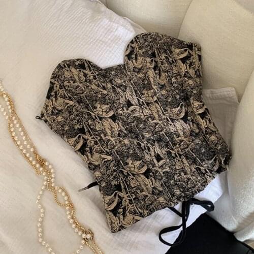 Retro Fishbone Bra European and American Popular Vest Tube Top