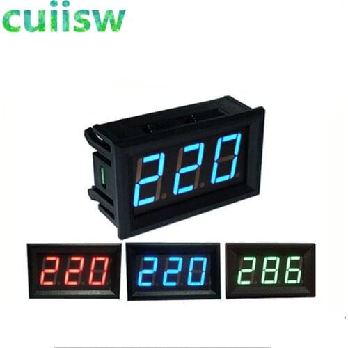 AC 30-500V 0.56" LED Digital Voltmeter Voltage Meter Volt Instrument Tool 2 Wires Red Green Blue Display 110V 220V DIY 0.56 Inch