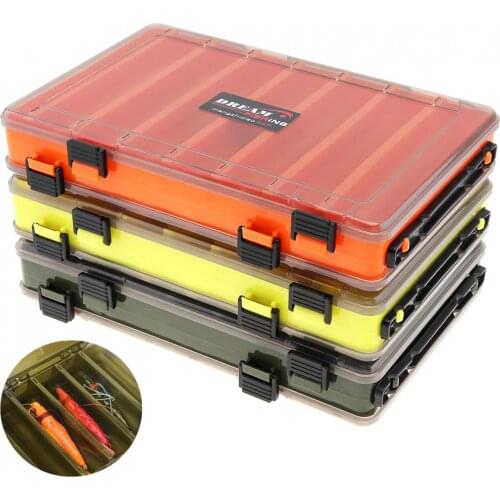 Double Side Thickening 14Compartments Squid Fishing Lure Box for Shrimp Bait Minnow Lures Storage Case