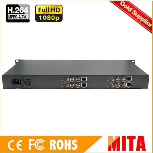 Full HD 4K H.265 HEVC AVC 1U 4 Channels SDI encoder for IP stream with HTTP RTSP RTMP HLS