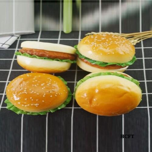 Simulation fake bread bakery baking dessert house cake shop store decor Artificial toast slices vegetables beef hamburger