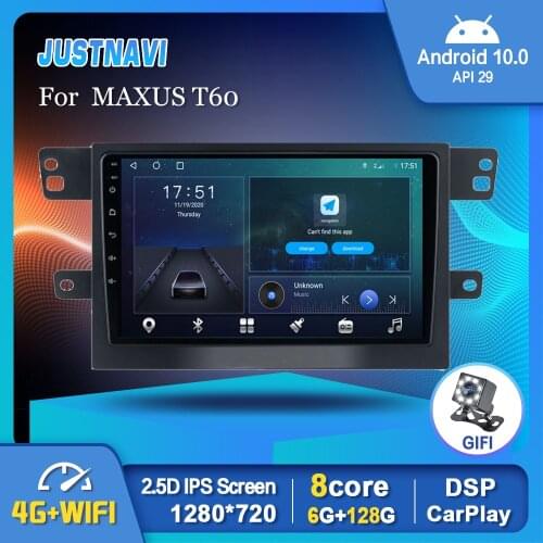 JUSTNAVI Android 10.0 Autoradio For MAXUS T60 2017-2020 Car Radio Navigation GPS Carplay OBD Stereo Auto BT 4G WIFI No 2 Din 9
