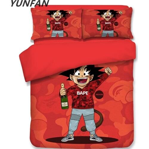 Monkey King Bedding Set Cartoon 3pcs Duvet Cover Sets quilt cover pillow cases Twin Full Queen King bedclothes for kid boys
