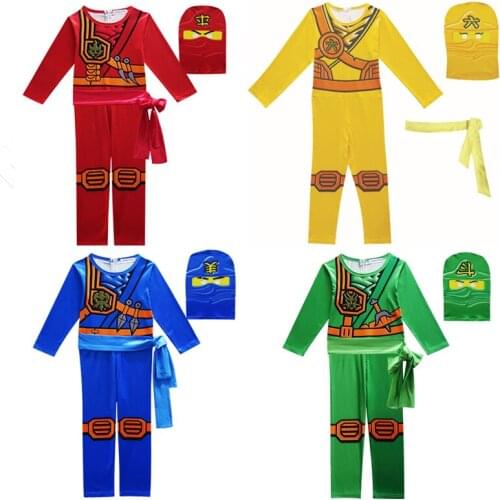 Phantom Ninja Kids boy girl Cosplay Costume, Halloween Costume for Kids Ninja Cosplay Superhero Combination Tight Sets