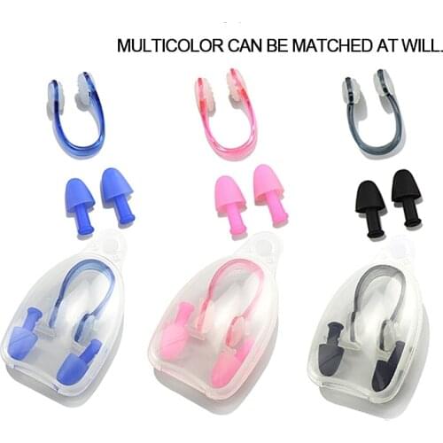 Soft Swimming Earplugs Nose Clip Case Protective Prevent Water Protection Ear Plug Waterproof Soft Silicone Swim Dive Supplies