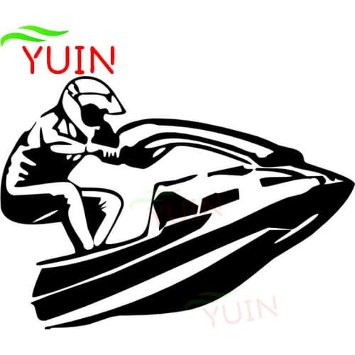Motorboat Boat Car Sticker Fashion Decoration Personality PVC Waterproof Sunscreen Decal Black/White/Red/Laser/Silver