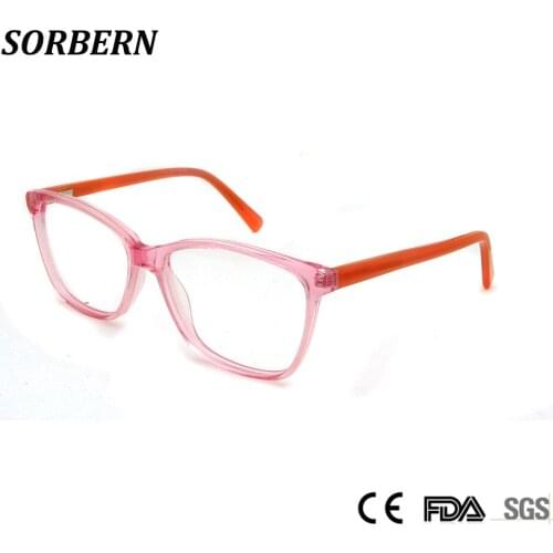 SORBERN Acetate Optical Frame Spectacles Women Square Glasses Frame Woman Clear Glasses Men Spring Hinge Lentes Opticos Mujer
