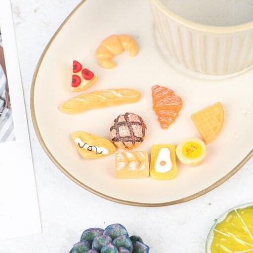 10pcs Creative New 1:12 Dollhouse Miniature Simulated Bread Egg Tarts Pizza Craft Accessories For Doll House Kids Toys