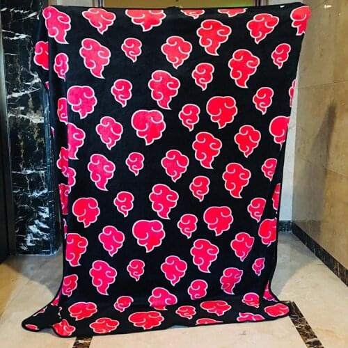 150*200cm Anime Naruto Red Cloud Blanket Plush Velvet Warm Decoration Soft Bed Home Throw Sofa Blankets Cosplay Prop Gift