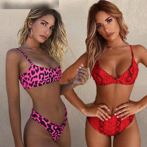 Sexy Leopard Bikinis Women High Cut Bikini Set Swimsuit Brazilian Bathing Suit Low Waist Swimwear Summer Beachwear Female