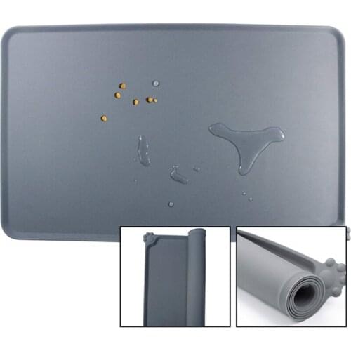 Silicone Pet Food Mats Tray Non Slip Pet Dog Cat Bowl Mats Dog Pet Bowl Drinking Mat Dog Feeding Placemat Easy Washing