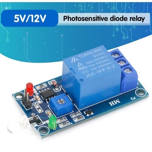 Photosensitive diode module 5V 12V Relay module in optical switch light detection sensor Photosensitive Module