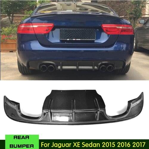 Carbon Fiber Racing Rear Bumper Lip Diffuser For Jaguar XE Sedan 4-Door 2015 2016 2017 Car Bumper Apron Guard Plate FRP