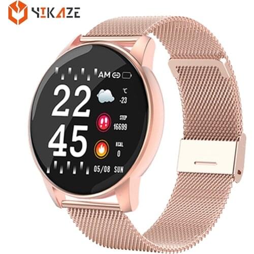 Smart Watch 2021 Women Men Blood Pressure Heart Rate Fitness Tracker Watch Sport Round Smartwatch Smart Clock for Android IOS