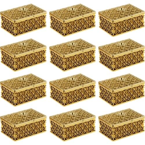 Pack of 12pcs Delicate Gridding Shaped Candy Box Gift Box for Wedding Favor