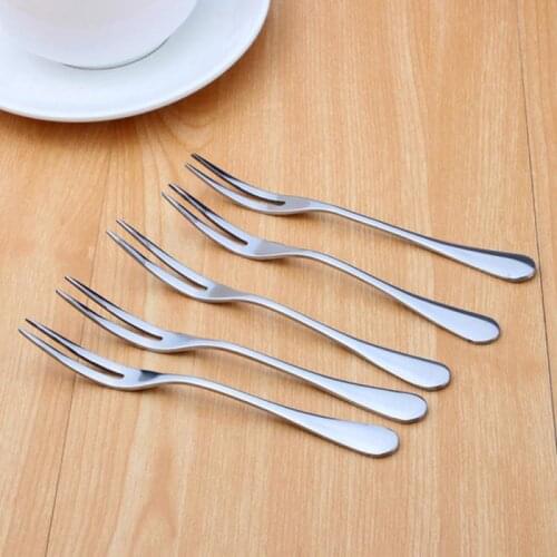 1Pcs Fruit Fork 304 Stainless Steel Cake Forks Black Gold Colourful Tea Fork Dinnerware Set Hotel Party Restaurant Supplies