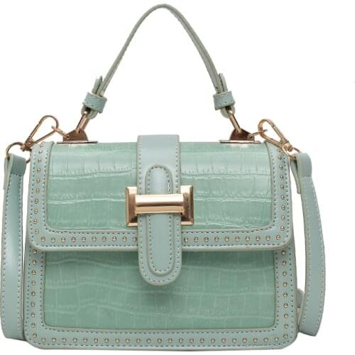 High Quality Crossbody Bags for Women Rivet Leather Shoulder Bag Female Messenger Bag Vintage Leather Handbag