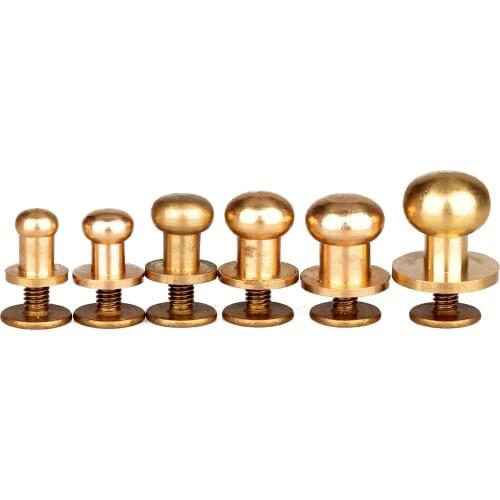 DRELD 10Pcs Screw In Button Studs Round Head Rivet Stud Snap Clasps Buckle Fastener Sewing Garment Leather Craft 5/6/7/8/9/10mm