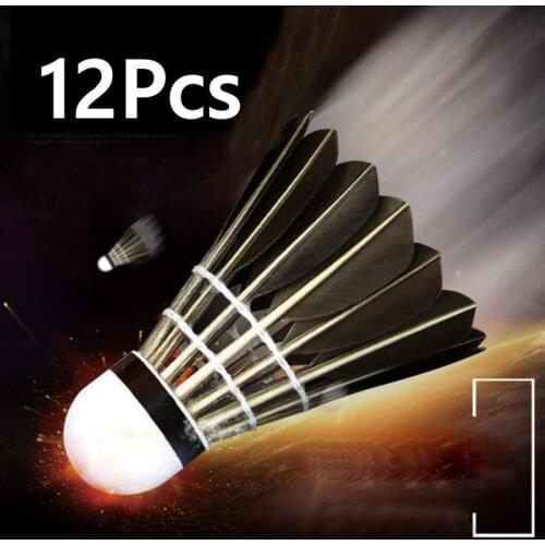 12pcs/lot Professional Badminton Shuttlecock Goose Feather Badminton Shuttlecock Training Sports Speed 76 77 Badminton Ball