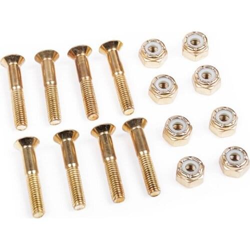 8PCS Skateboard Hardware Screws Medium Carbon Steel Bridge Nail Bolt Screw Kit Set Screw Nut Skateboarding Replacement Parts