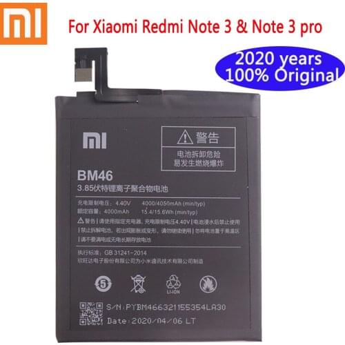 BM46 100% New Original Replacement Battery For Xiaomi Redmi Note 3 Pro Hongmi Note3 Redrice Note 3 Genuine Phone Battery 4050mAh