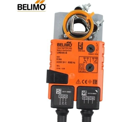 BELIMO 5NM DC24V LM24A-S Switch Type Damper actuator for operating air control dampers with Integrated auxiliary switch
