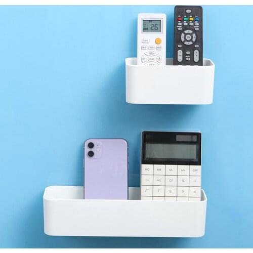 Seamless Wall-mounted Storage Box Toilet Rack Remote Control Shelf Home Decor Cosmetics Storage Organizer Home Accessories