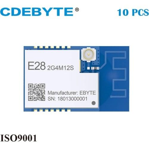 10pcs E28-2G4M12S RoHS 2.0 SX1280 LoRa 2.4GHz 12.5dBm SPI IoT Module GFSK FLRC Bluetooth Transmitter Receiver IPEX PCB
