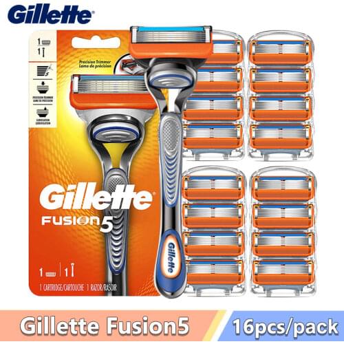 Original Gillette Fusion 5 Mens Manual Shaver for Razor Heads Cassettes Machine for Shaving Straight Razor Blades Shaver Set