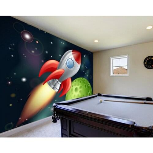 Custom childrens wallpaper,Cartoon Rocket,3D cartoon wallpaper for living room bedroom sofa background waterproof PVC wallpaper
