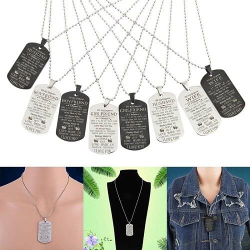 To My Gorgeous Husband Wife Boyfriend Girlfriend I Love You Military Necklace Couples Anniversary Gifts Personalized Neckleces