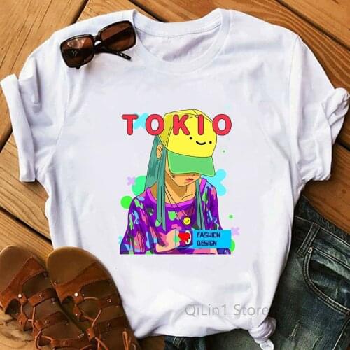 Tokio La Casa De Papel Cartoon Print T-Shirt Women Rainbow Money Heist House Of Paper Tshirt Femme Harajuku Shirt Summer Tops