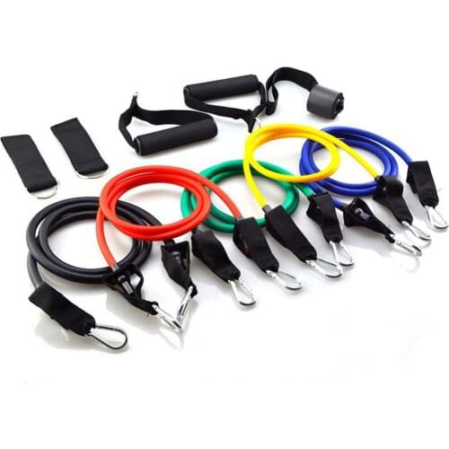 11 Pcs/Set Latex Resistance Bands Yoga Training Rubber Expander Elastic Bands Fitness Pull Rope