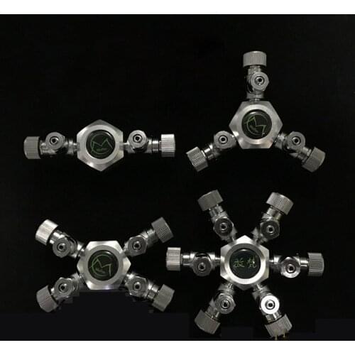 Stainless Steel Aquarium Multi Way CO2 Distributor Splitter Needle Valve, Check Valve Bubble Counter for Solenoid Regulator