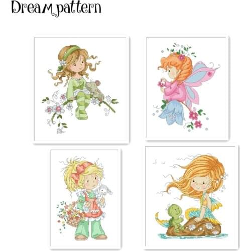 Guessing cross stitch kit flowers 18ct 14ct 11ct cotton silk thread white fabric embroidery DIY handmade needlework