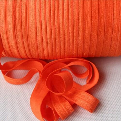 New arrive!!! 5/8" solid FOE elasitc -#761autumn orange- plain color folding elastic, top quality elastic ribbon 50 yards/roll