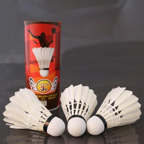 Professional durable duck feather badminton ball 3 pieces/pack