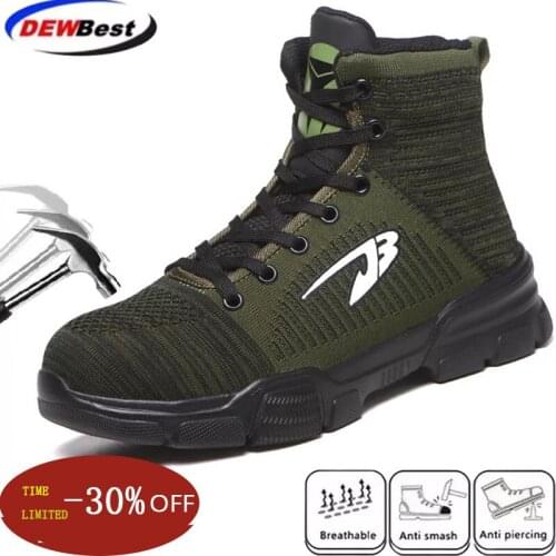 2021 Autumn and winter work boots indestructible mens anti-smash and anti-puncture steel toe cap safety work boots work shoes