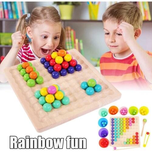 Rainbow fun Xiaoxiaole parent-child interaction focus educational toys early childhood fun education wooden training K6Y9