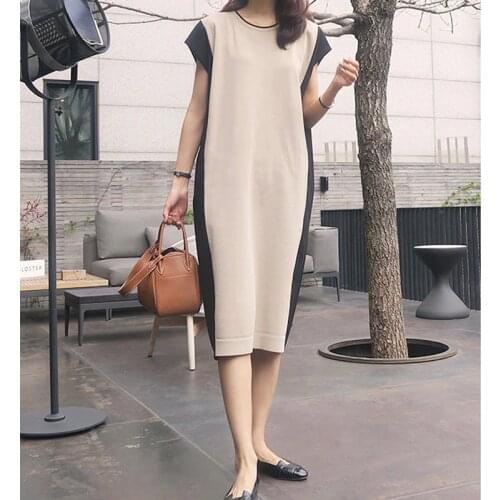 Plus Size Women Clothing 2021 Mother lce Silk Vintage Vestiti Donna Eleganti Sukienka Midi Roupas Femininas Knitted Dress A252