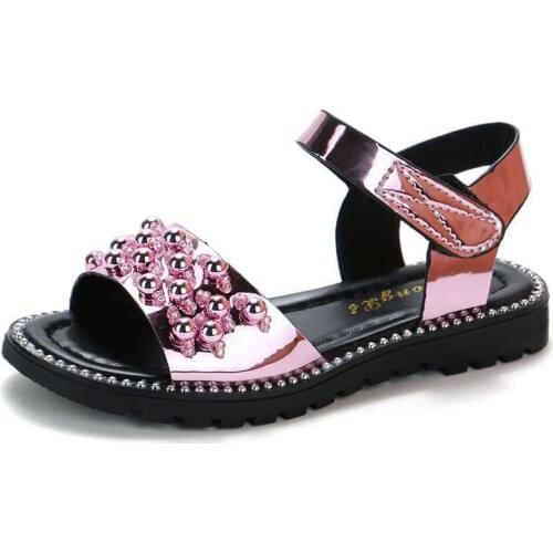 Fashion Kids Casual Sandals For Girls Soft Leather Summer Children Teen Girls New Bottom Anti Slip Lightweight Shoes Beach Shoes