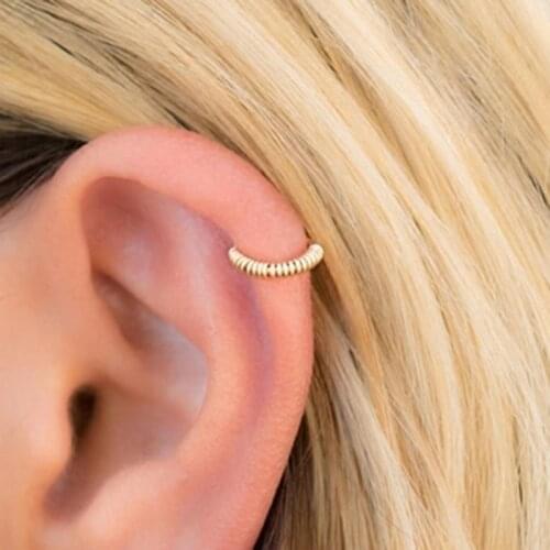 925 Silver Piercing Clip Earrings Gold Filled Jewelry Charm Handmade Ear Cuff Gold Filled Brincos Oorbellen Earrings For Women
