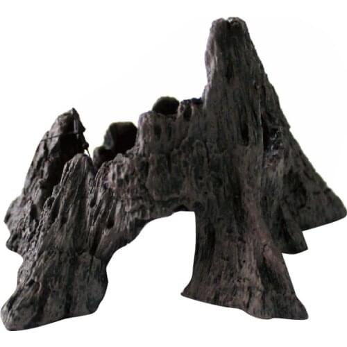 Vivarium Terrarium Ornament Reptile Lizard Basking Breading Hide Cave Aquarium Decor Mountain Shaped