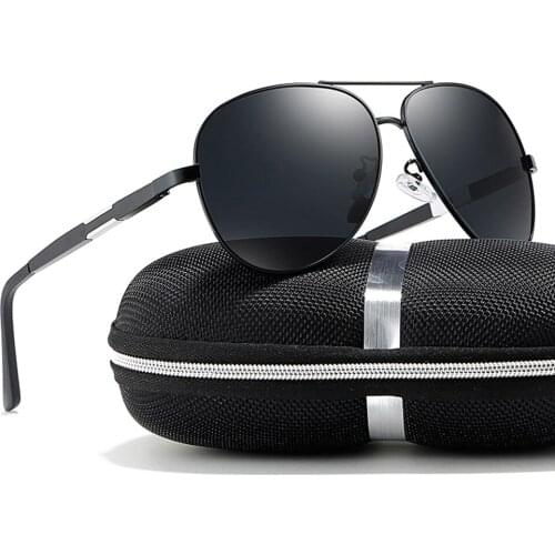 Al-mg Alloy Spring Legs Ultralight Pilot Polarized Sunglasses Custom Made Myopia Minus Prescription Polarized Lens -1 To-6