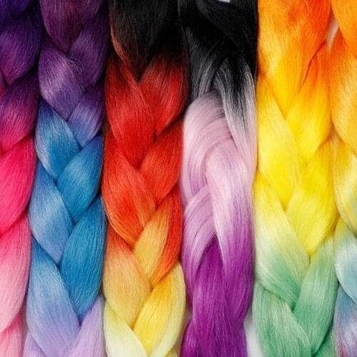 Spring sunshine Jumbo Braids Hair omber Colored Fake Synthetic Braiding Hair Extensions for Braids 2PCS/PACK