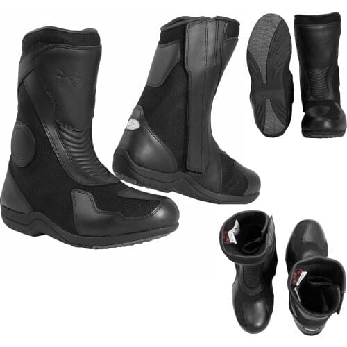 CE approved waterproof motorcycle boots breathable protection Road-PRO Black