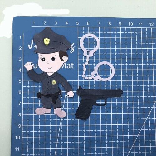 Die Cuts Police Metal Cutting Dies Scrapbooking Embossing Paper Card Craft DIY