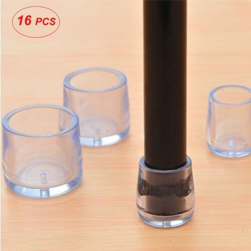 16Pcs Chair Silicon Protection Cover Furniture Leg Caps Socks Floor Protectors Round Bottom Non-Slip Cups for 15-24MM Round Legs