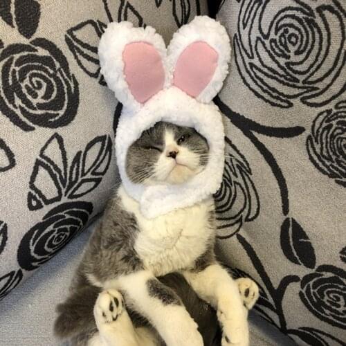 1PC 30CM Funny Pet Dog Cat Cap Costume Warm Rabbit Hat New Year Party Christmas Cosplay Accessories Photo Props Headwear